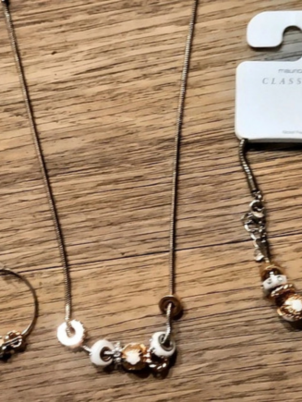 Francesca's Beaded Jewelry Set in Brown & White NWT